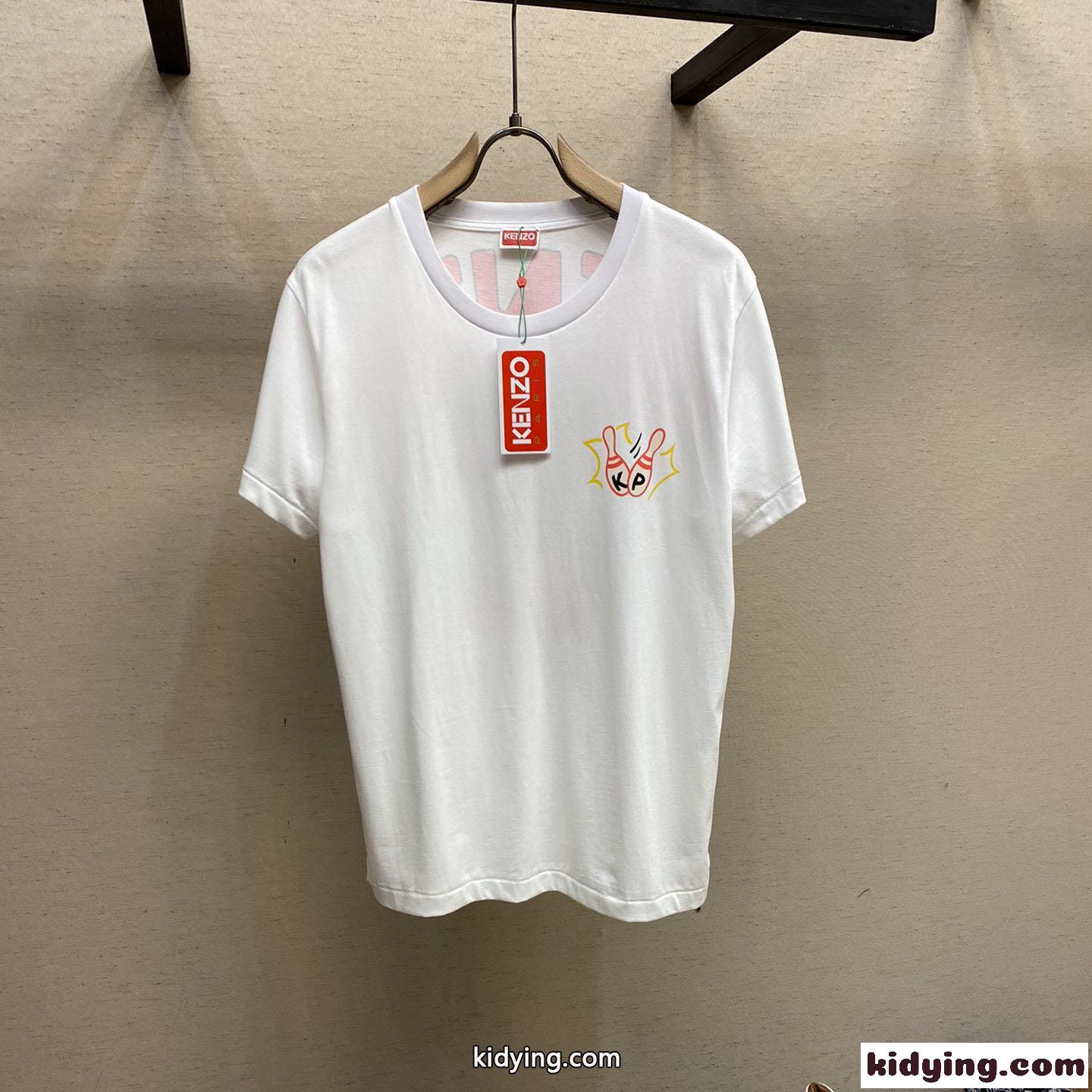 KENZO BOWLING オーバーサイズ 半袖Tシャツ クルーネック ケンゾー Tシャツ コピー ホワイト-0