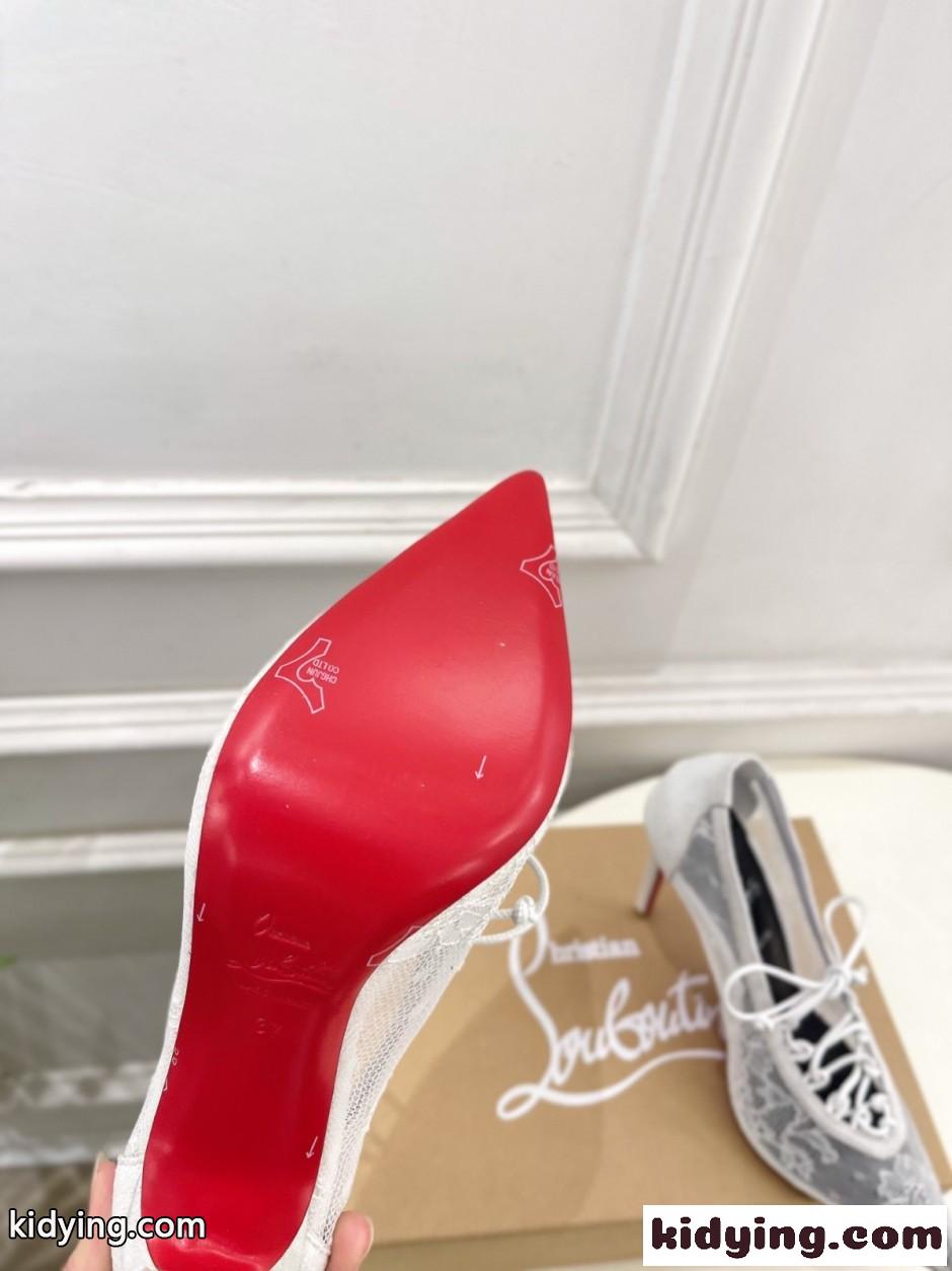 エレガント KM Lace ハイヒール クリスチャン・ルブタン パンプス スーパーコピー ホワイト-3