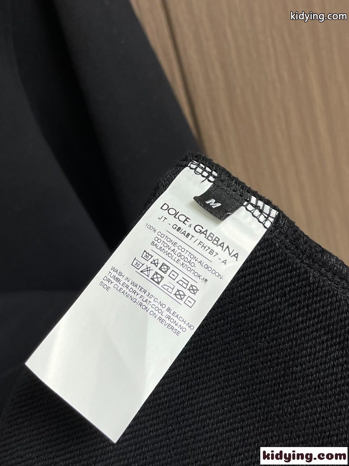 ドルチェ&ガッバーナ Tシャツ コピー コットン クルーネック スウェットシャツ ブラック-4