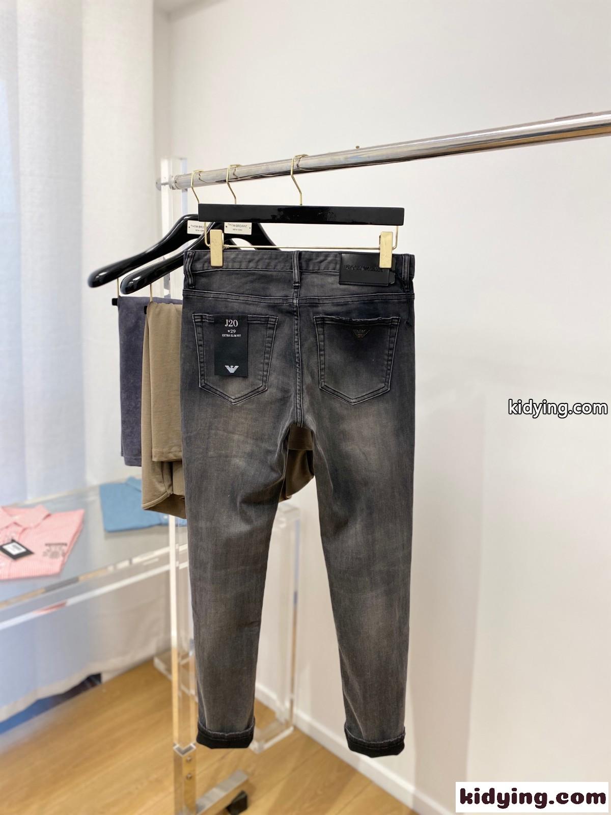 アルマーニ ジーンズ コピー メンズ おしゃれ ストレッチ ウォッシュ加工 デニムパンツ-3