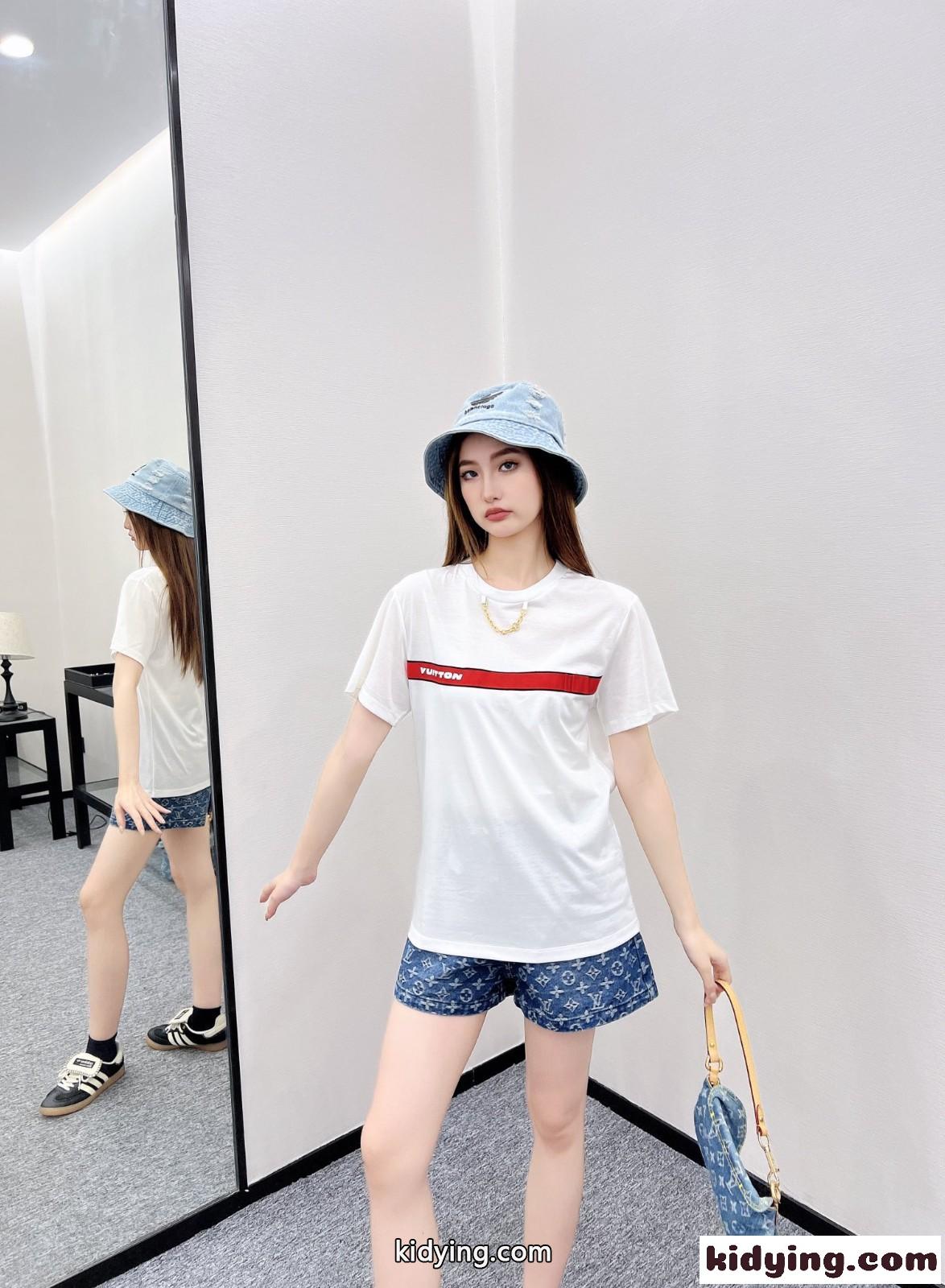 定番 カジュアル ヴィトンストラップTシャツ ルイヴィトン Tシャツ コピー ホワイト-4