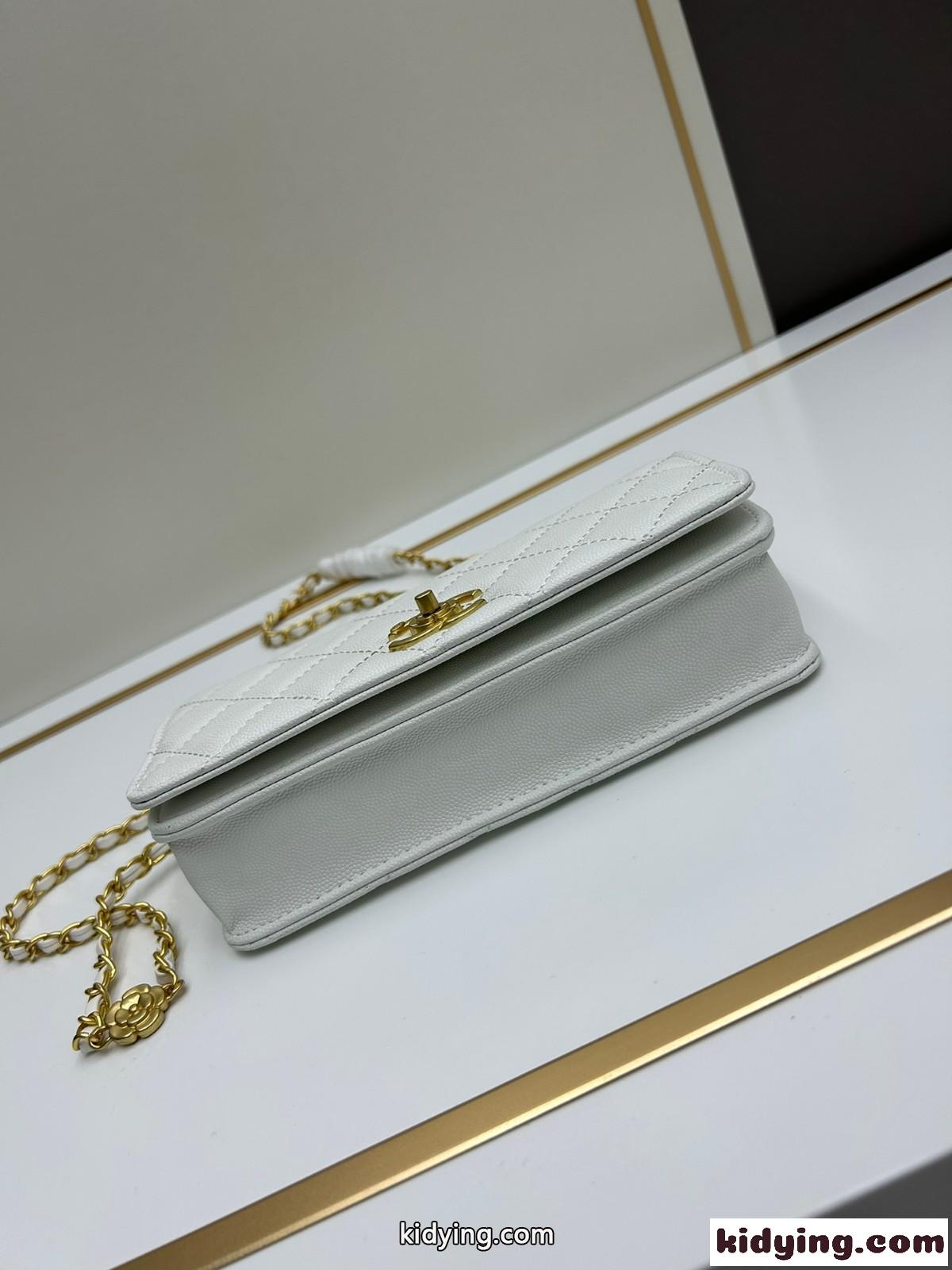 シャネル バッグ コピー 23K カメリア チェーン クラッチ ホワイト-2
