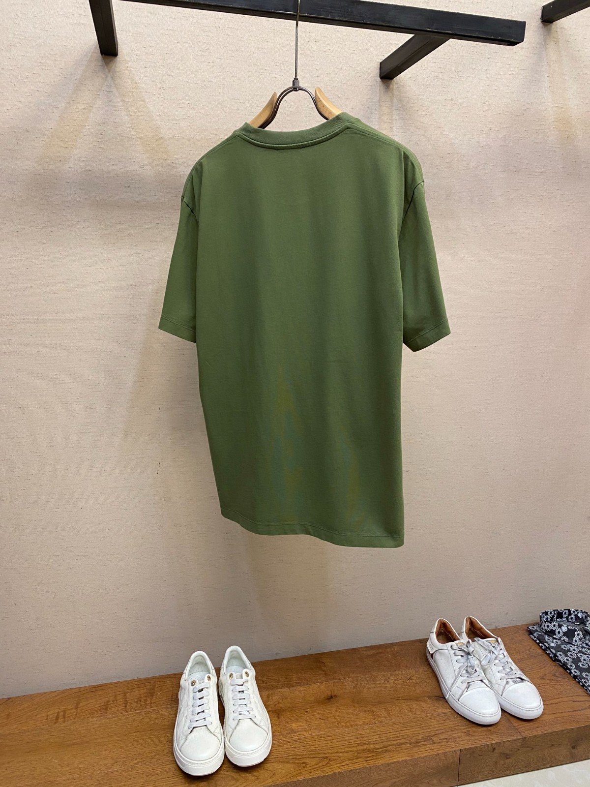 リラックスフィット コットンTシャツ ロエベ Tシャツ コピー 半袖トップス グリーン-1