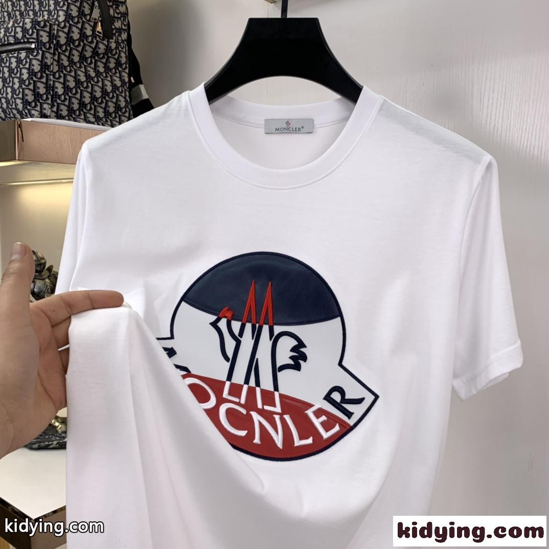 おしゃれ 人気 クルーネック ロゴ 柔らかい 着心地いい モンクレール tシャツ コピー 半袖 トップス-0