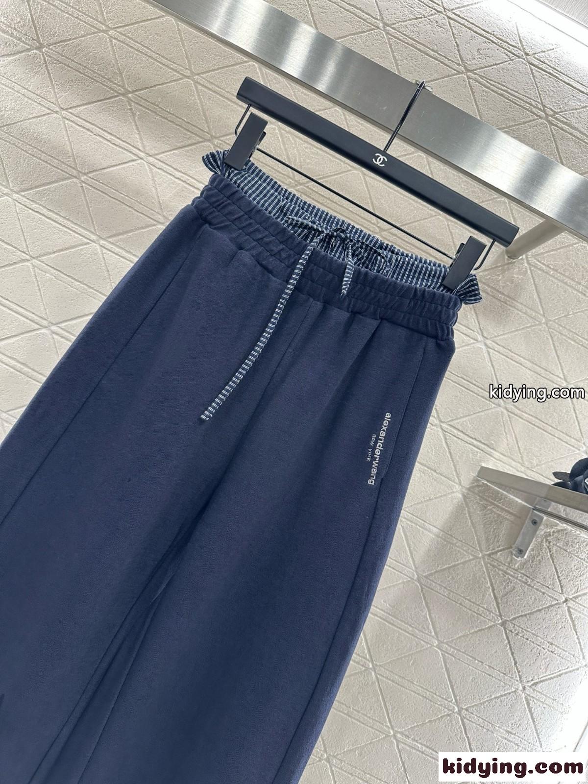 カジュアル リラックス スウェットパンツ アレキサンダーワング パンツ コピー ネイビー-1