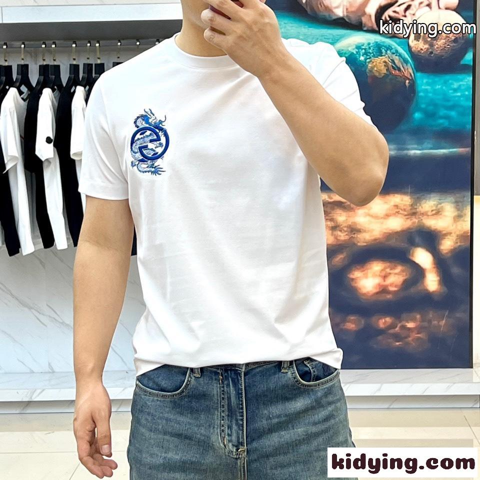 快適 シルケットコットン 刺繍入り グッチ Tシャツ コピー 半袖Tシャツ ホワイト-1