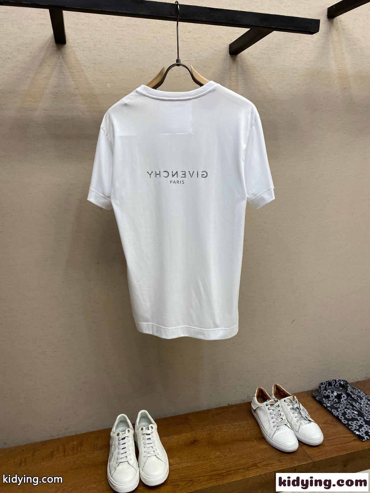 シンプル ロゴ プリント クルーネック ジバンシィ Tシャツ コピー 半袖 トップス-2