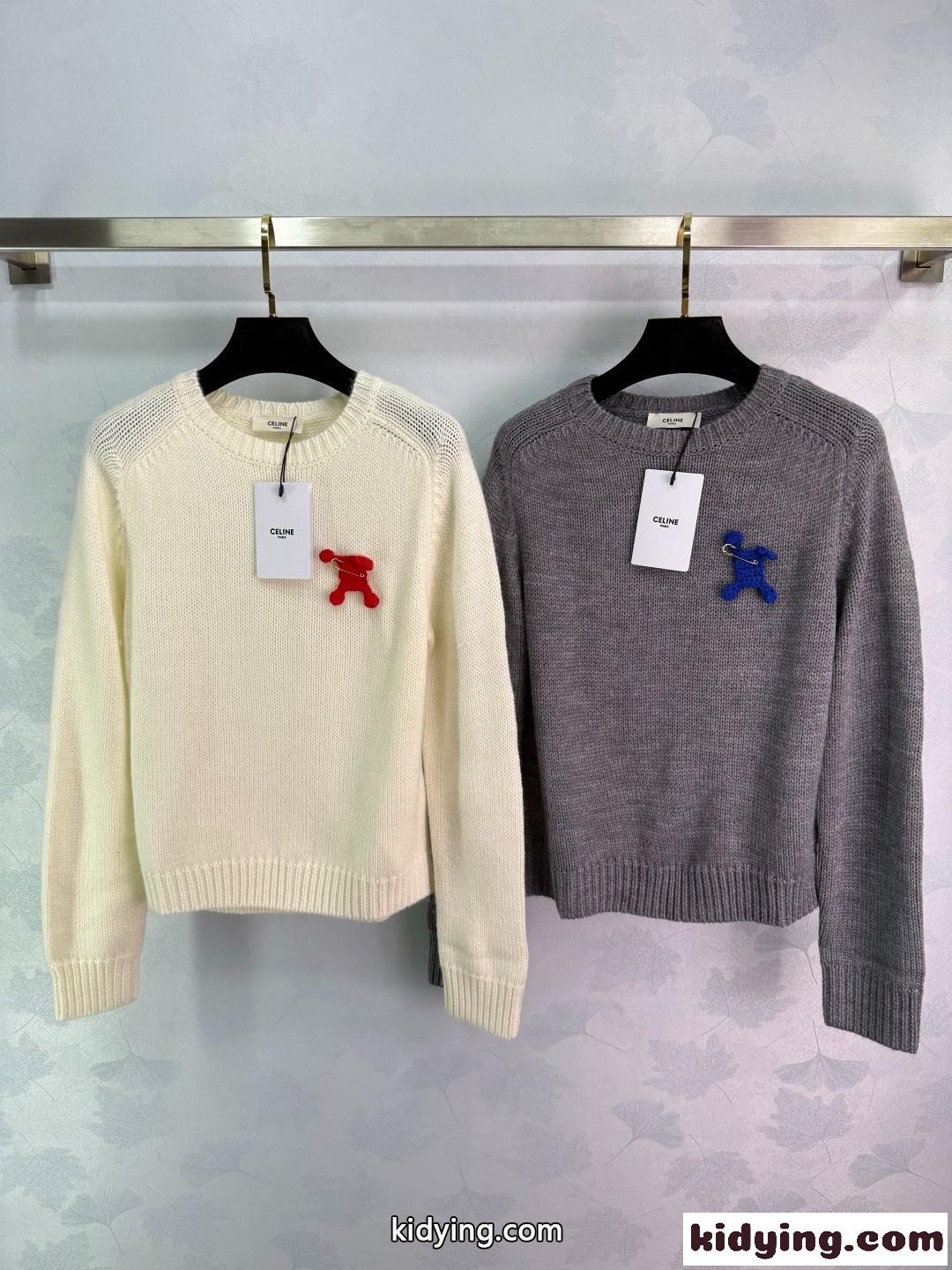 セリーヌ セーター コピー シンプル 可愛い ウール クルーネック トップス-0