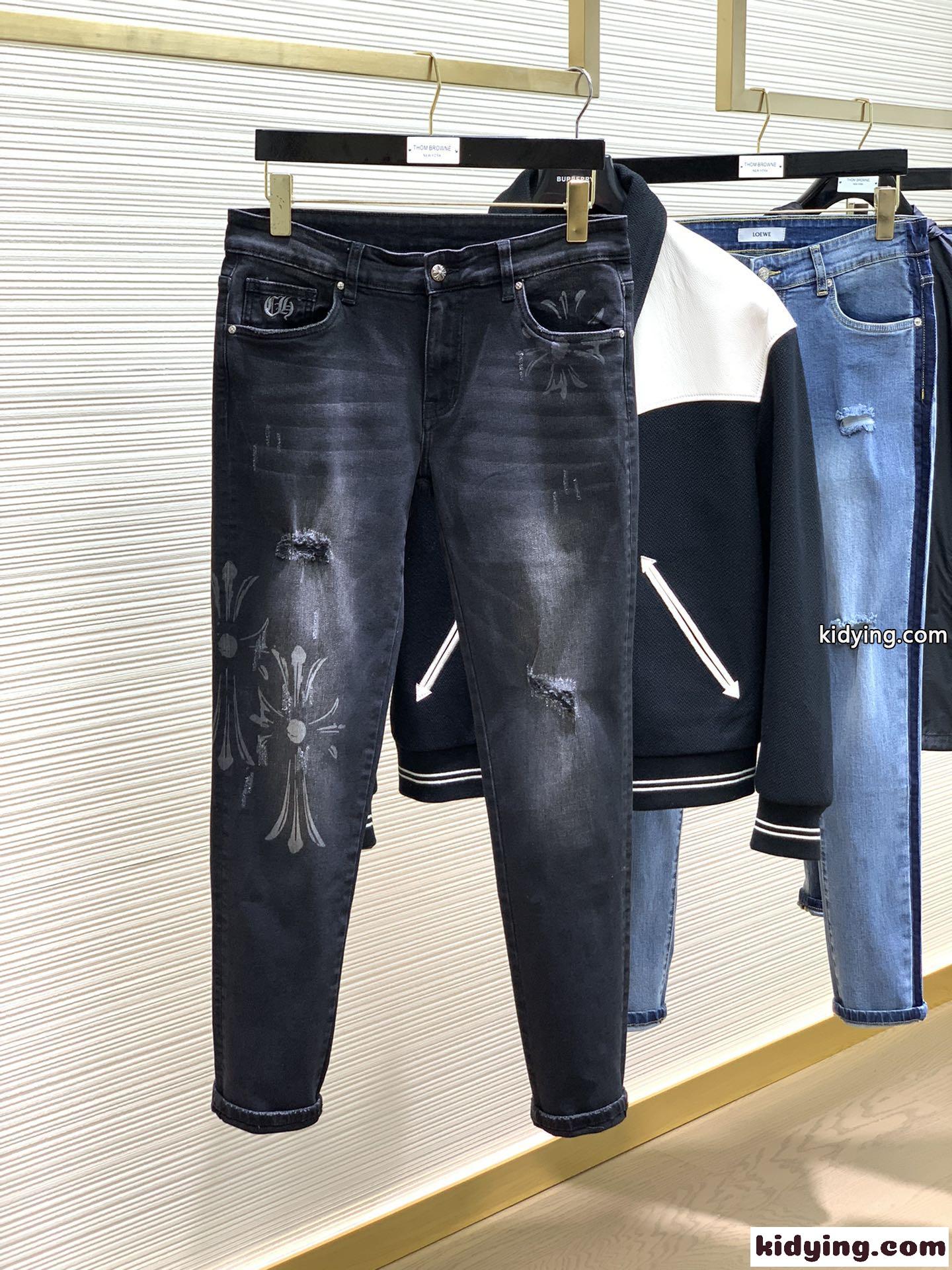 クロムハーツ ジーンズ コピー カジュアル 定番 クロスロゴ メンズ デニムパンツ-1