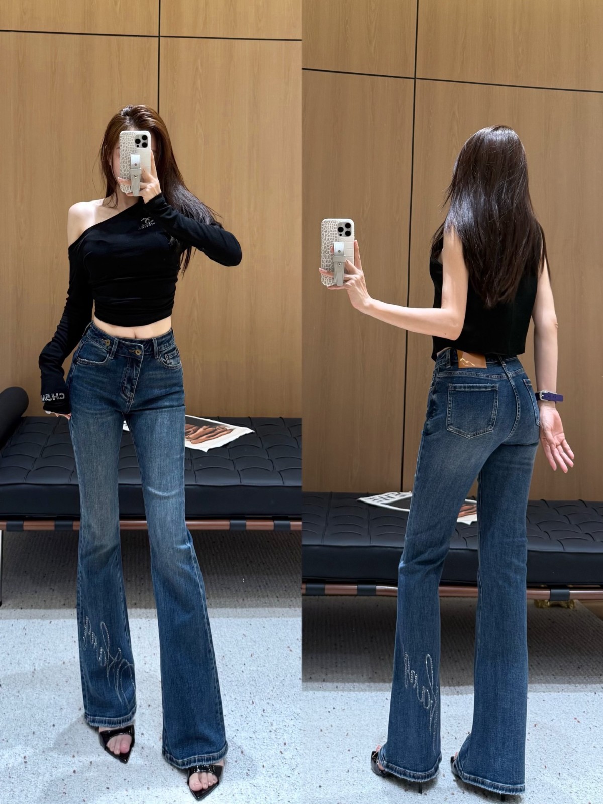 エレガント 美脚 デニムフレアパンツ アレキサンダーワング ジーンズ コピー レディース-4