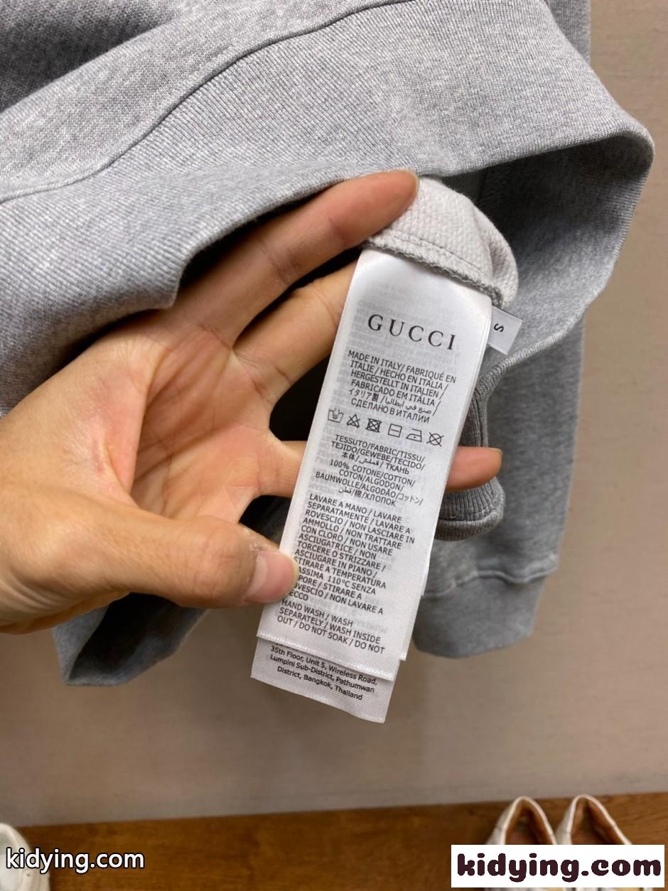 プリント付き コットン スウェットシャツ グッチ Tシャツ コピー グレー-4
