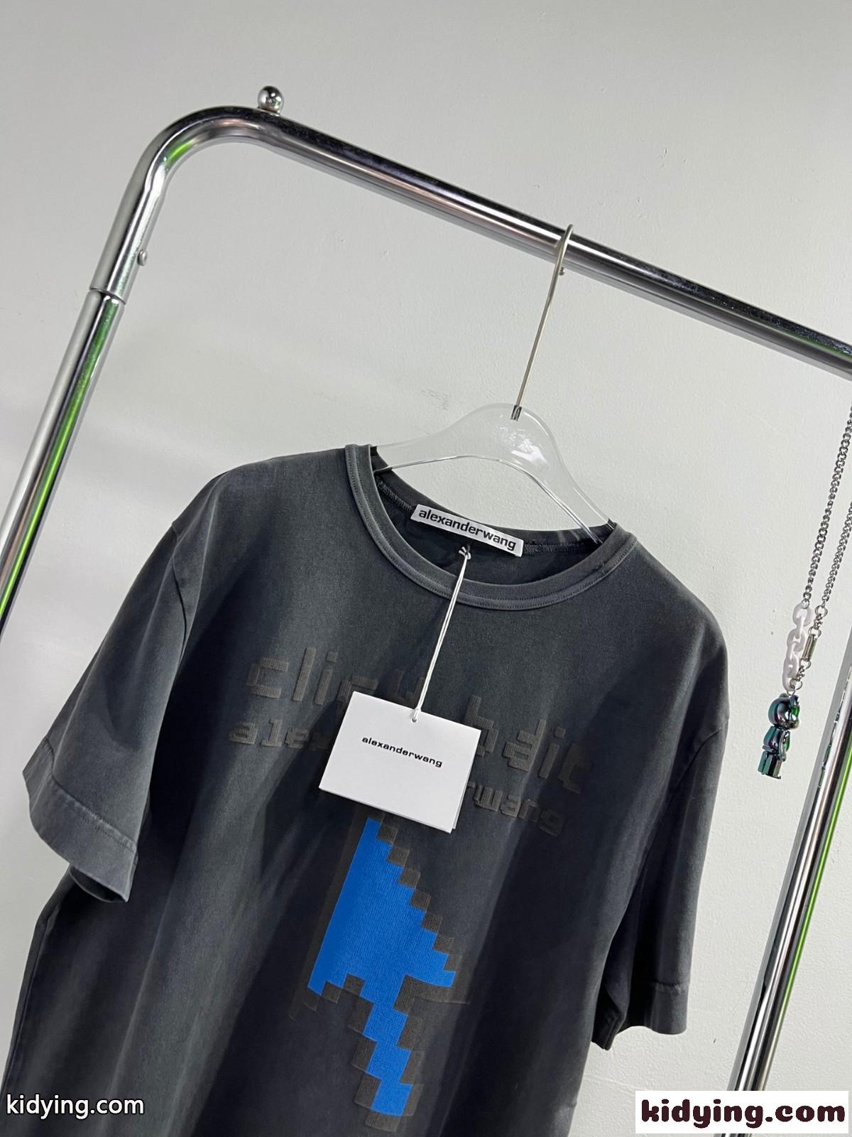 ユニセックス ファッション clickbait オーバーサイズ アレキサンダーワング Tシャツ コピー-1