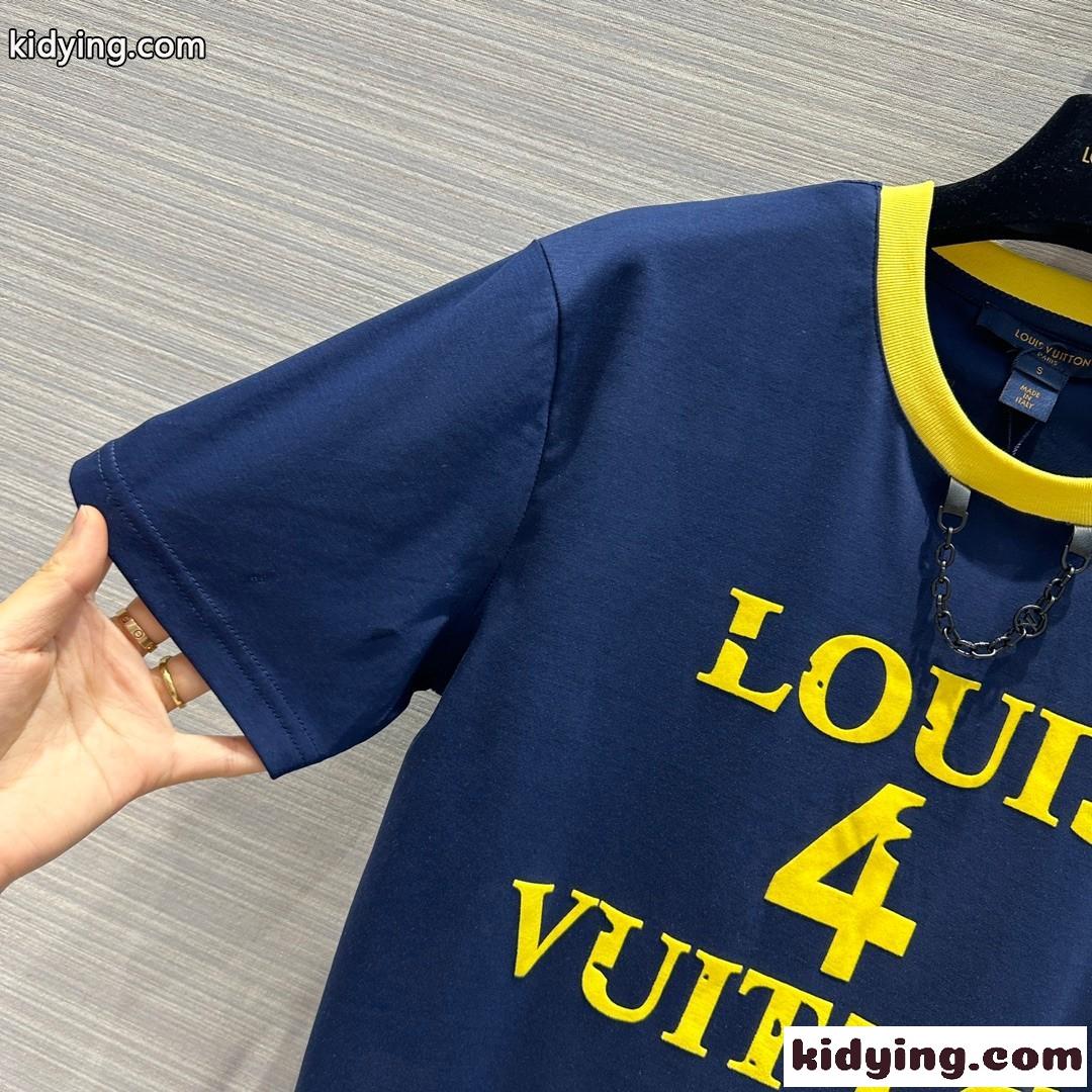 ルイ・ヴィトン Tシャツ コピー コットン 新作！Louis 4 Vuitton 半袖Tシャツ-1