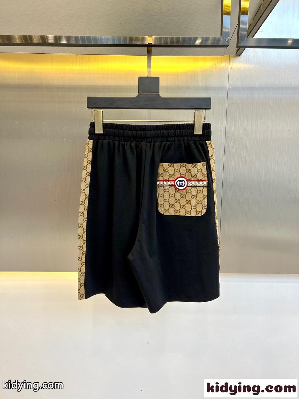 カジュアル おしゃれ メンズ ショートパンツ グッチ パンツ 偽物 ブラック-1