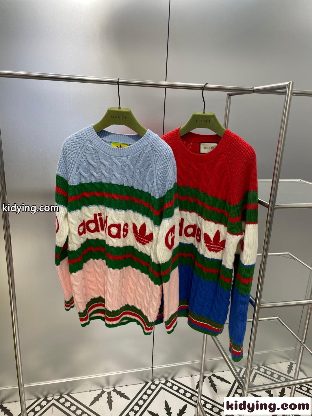 人気 adidas x Gucci ウール セーター グッチ セーター コピー クルーネック 長袖-0