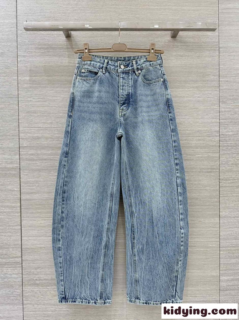 アレキサンダーワング ジーンズ 偽物 おしゃれ ラインストーンロゴ デニムパンツ-1