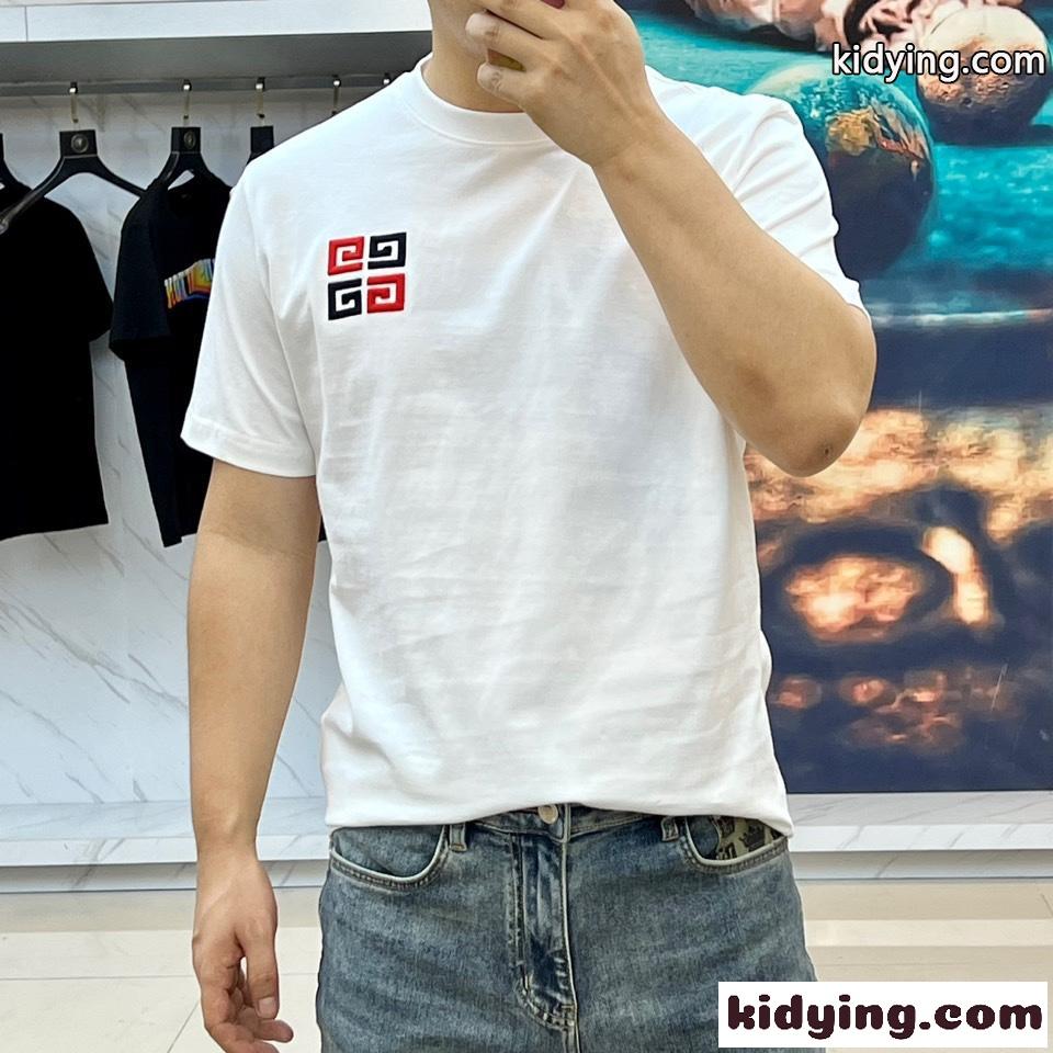 カジュアル ロゴ入り ジバンシィ Tシャツ コピー コットン 半袖Tシャツ ホワイト-2
