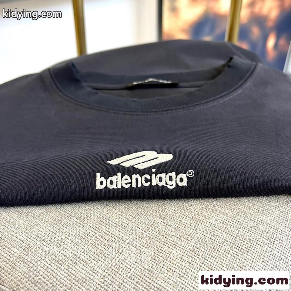 カジュアル 合わせやすい 刺繍入り 長袖Tシャツ バレンシアガ Tシャツ コピー ブラック-2