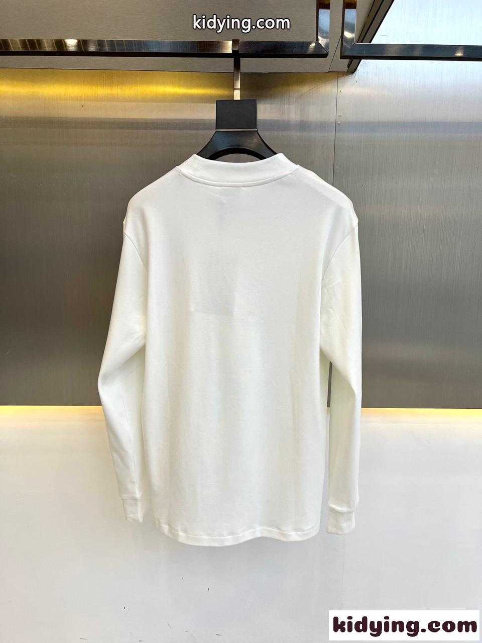 バーバリー Tシャツ 偽物 シンプル 合わせやすい 秋冬 メンズ 長袖Tシャツ ホワイト-4