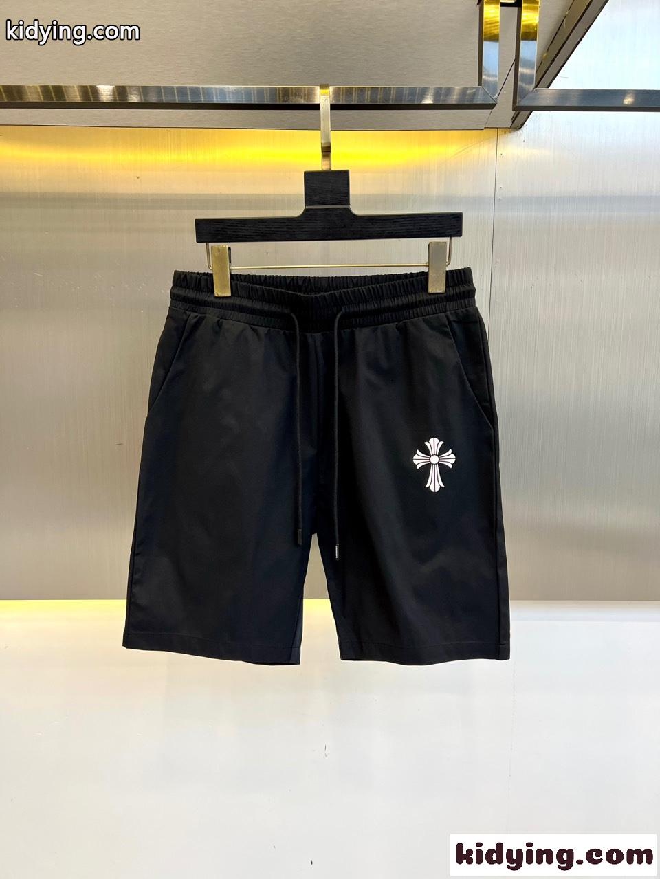 シンプル ロゴプリント ショートパンツ クロムハーツ パンツ 偽物 ブラック-1