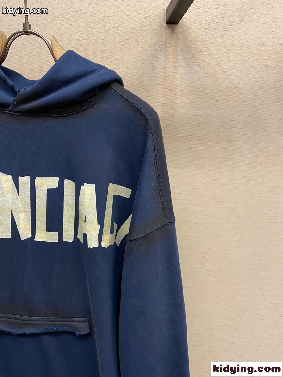 人気 カジュアル バレンシアガ TAPE TYPE RIPPED POCKET HOODIE コピー-2