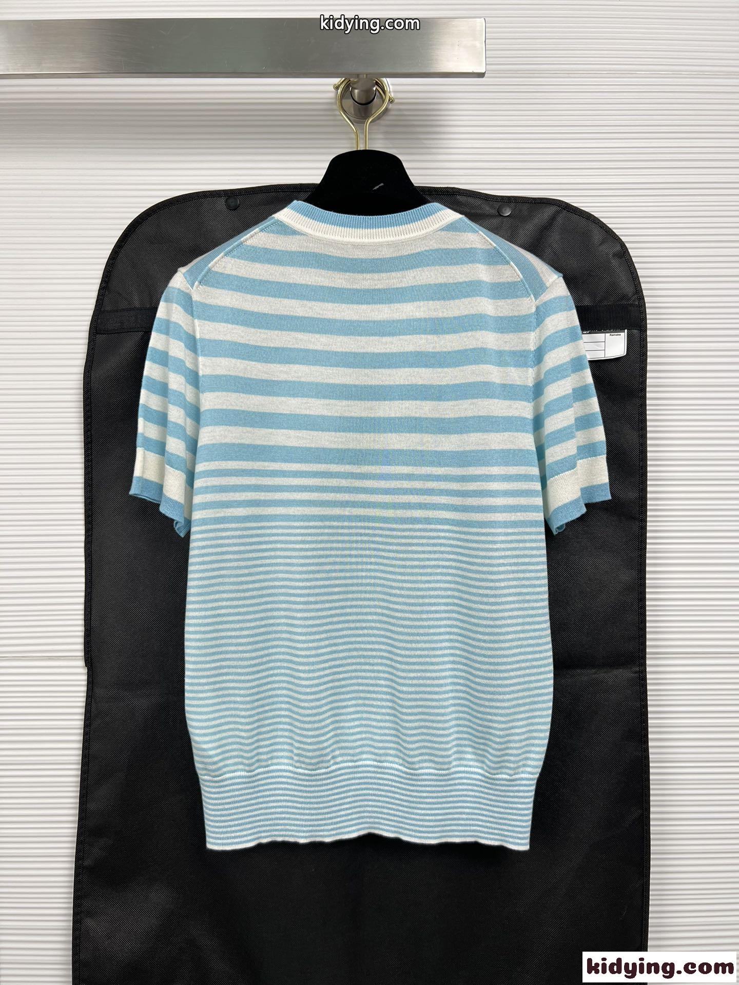 ミックスドストライプ ニット トップ ルイ・ヴィトン Tシャツ コピー 半袖-4