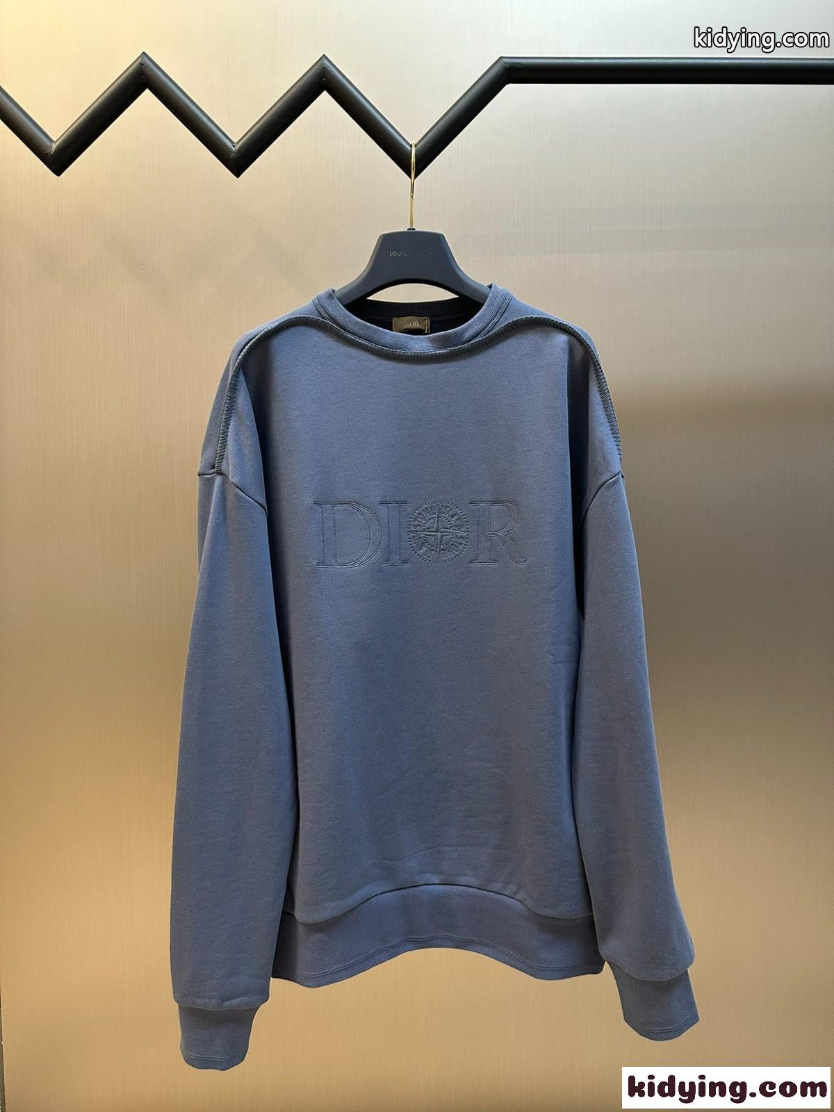 DIOR AND STONE ISLAND スウェットシャツ クリスチャン・ディオール Tシャツ コピー ブルー-0