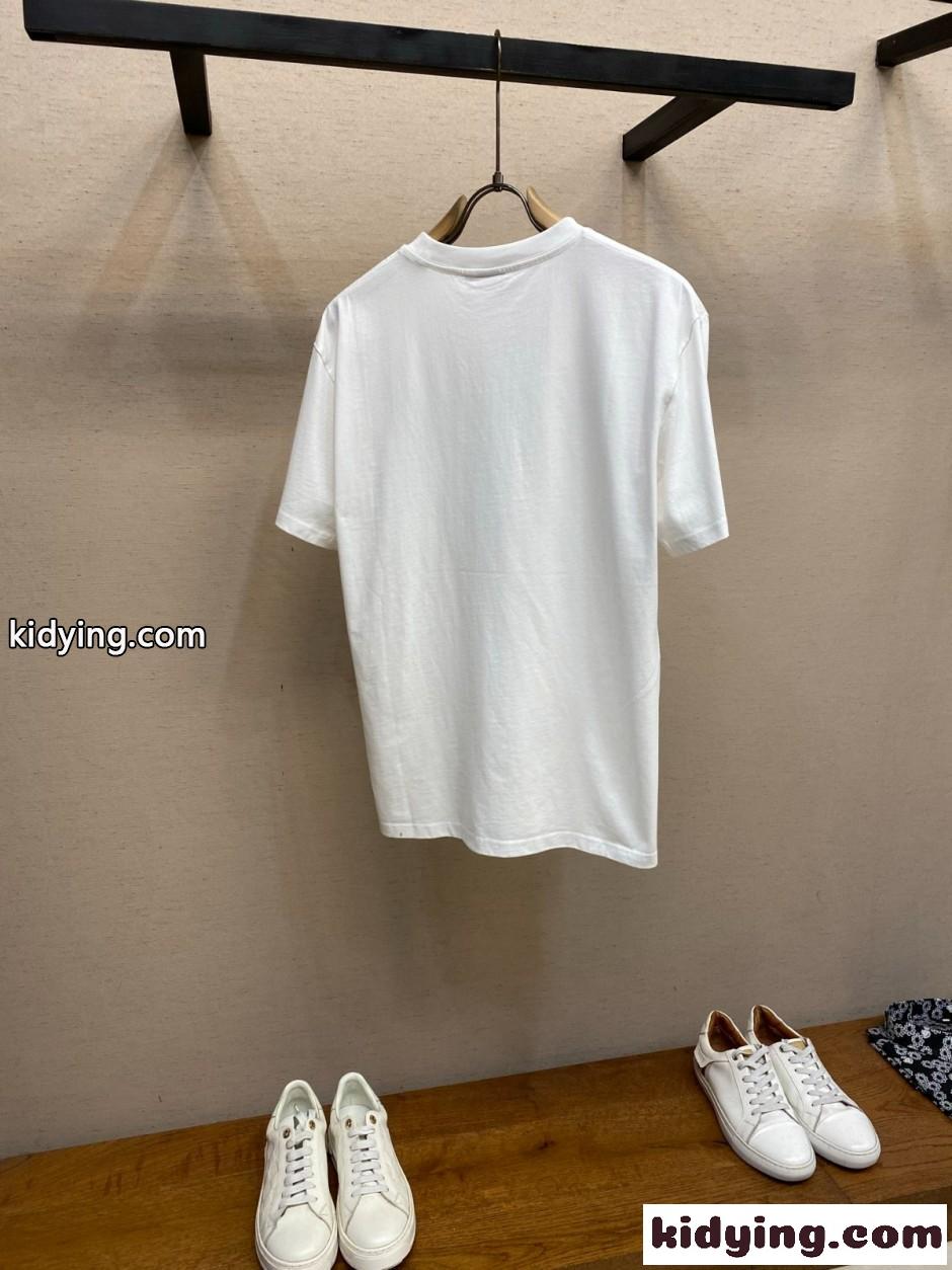 シンプル フラワー刺繡 半袖Tシャツ クリスチャン・ディオール Tシャツ 偽物 ホワイト-1