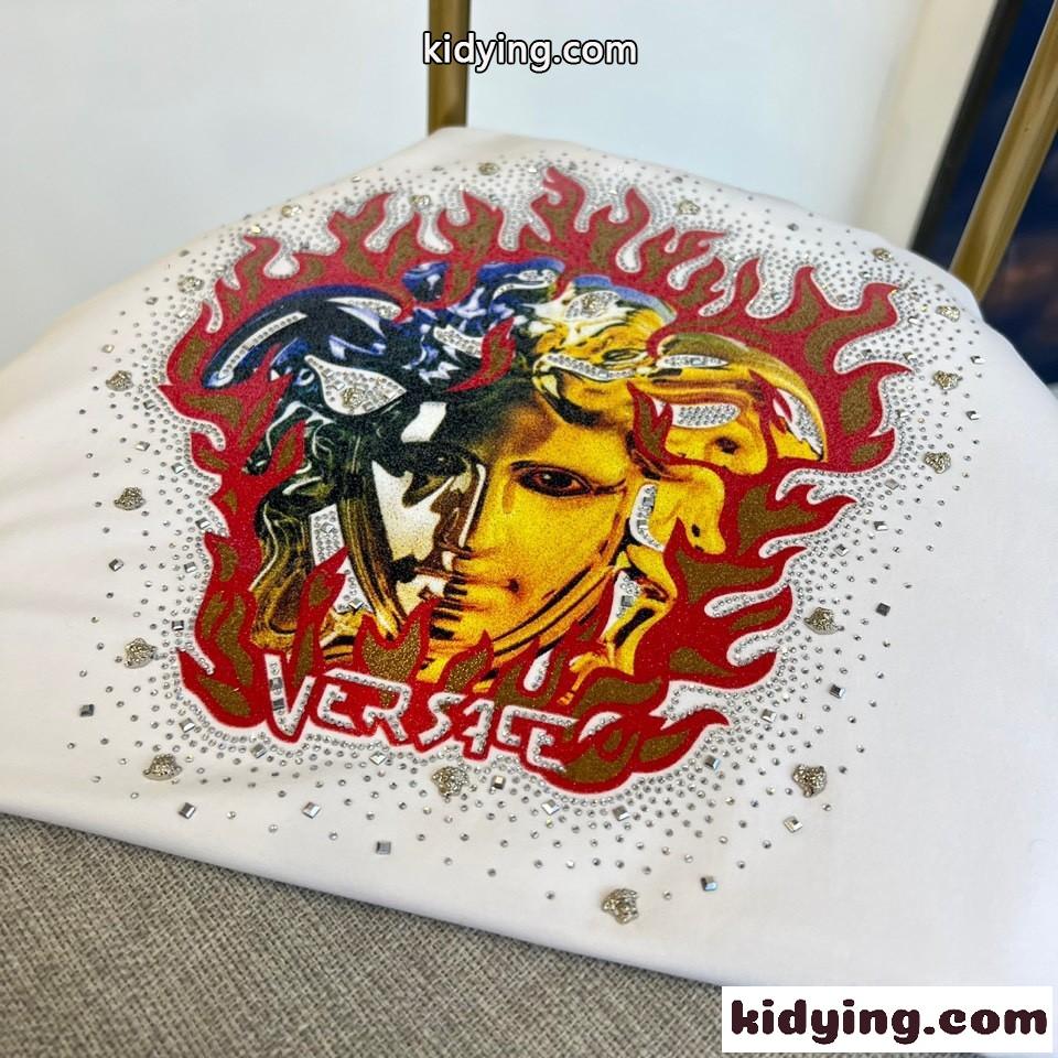 ヴェルサーチェ Tシャツ 偽物 人気 メドゥーサ クルーネック半袖Tシャツ ホワイト-1