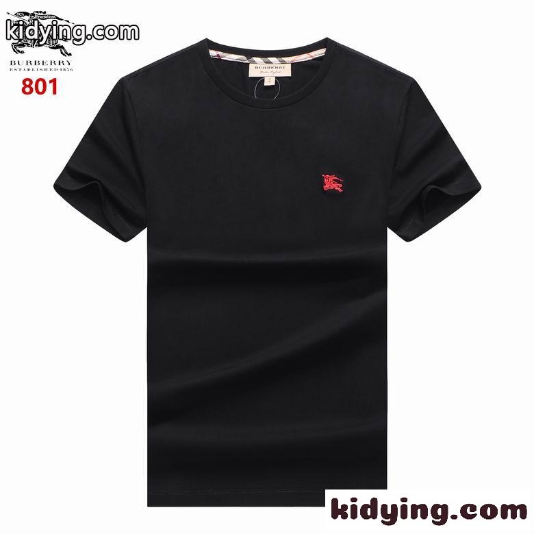 シンプル おしゃれ クルーネック 着心地いい バーバリー 半袖Tシャツ コピー メンズ トップス ホワイト ブラック-1