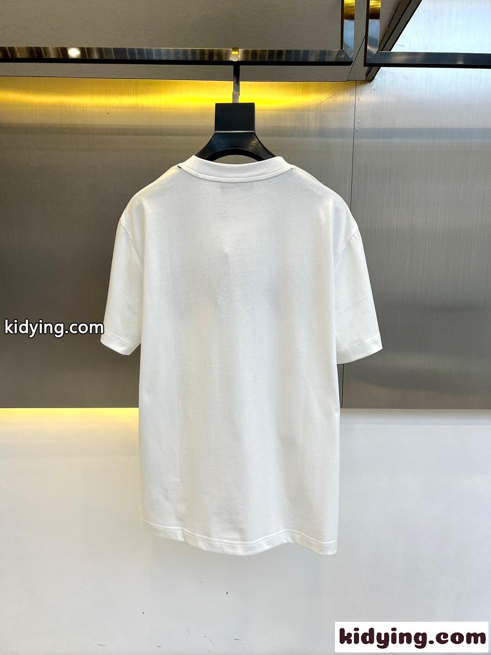 定番 ロゴ シルケットコットン フェンディ 半袖Tシャツ コピー ホワイト-4