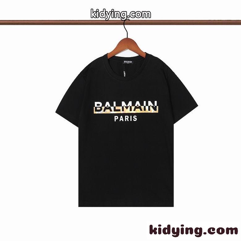 春夏 定番 バルマン Tシャツ コピー 半袖  おしゃれ カジュアル クルーネック トップス-3