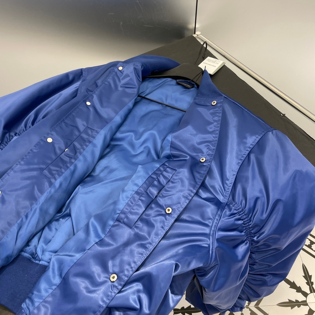 POLITICAL CAMPAIGN VARSITY ジャケット バレンシアガ ジャケット コピー ブルー-3