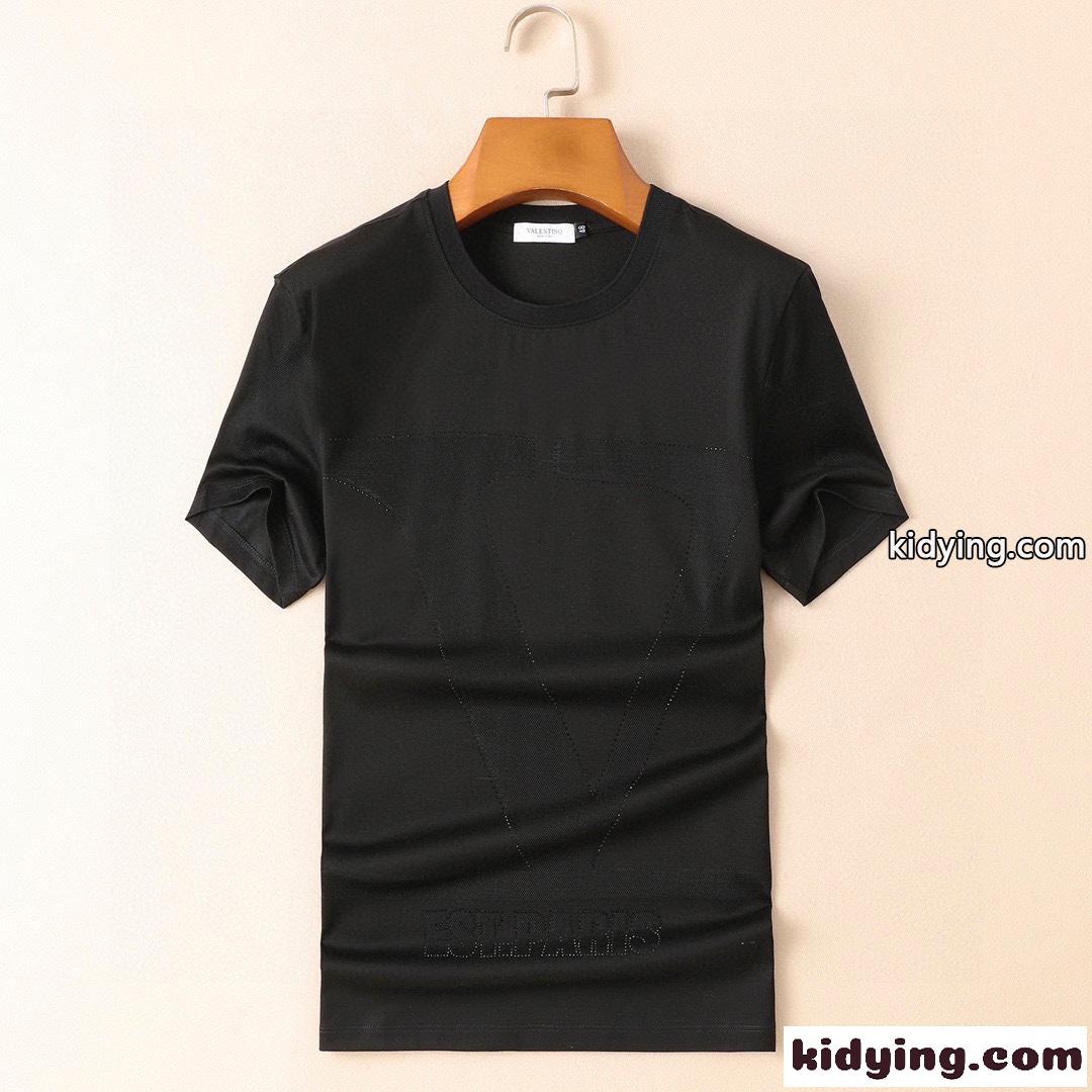 上品 着心地抜群 クルーネック シルケット コットン ヴァレンティノ Tシャツ コピー メンズ 定番 半袖 トップス-1