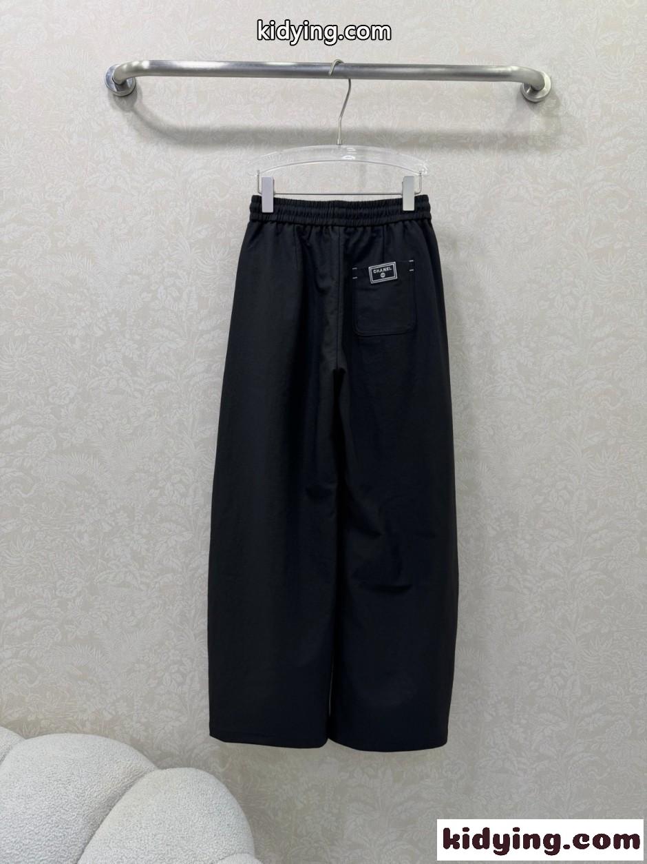カジュアル お洒落 カーブパンツ シャネル パンツ コピー ブラック-4