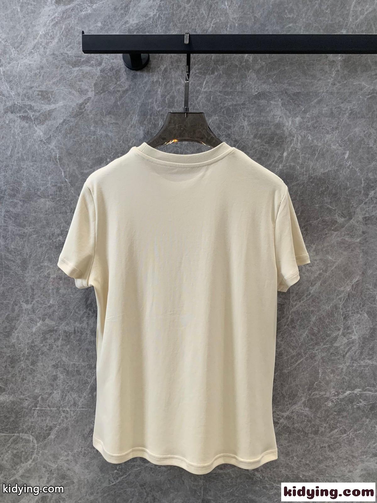シンプル ロゴ クルーネック ミュウミュウ Tシャツ コピー 半袖Tシャツ-1