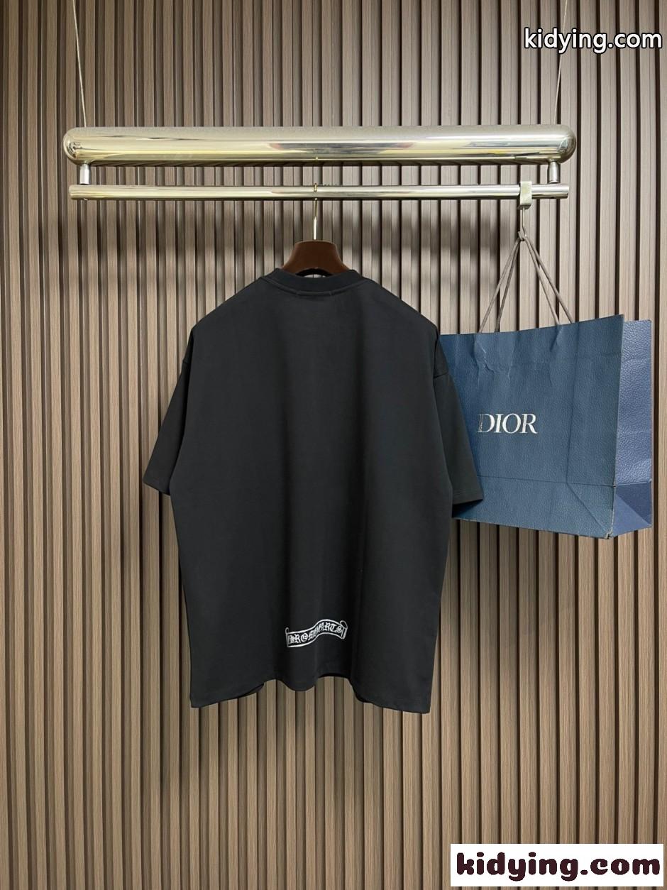 クロムハーツ Tシャツ 偽物 ネックレスプリント 半袖Tシャツ クルーネック-0