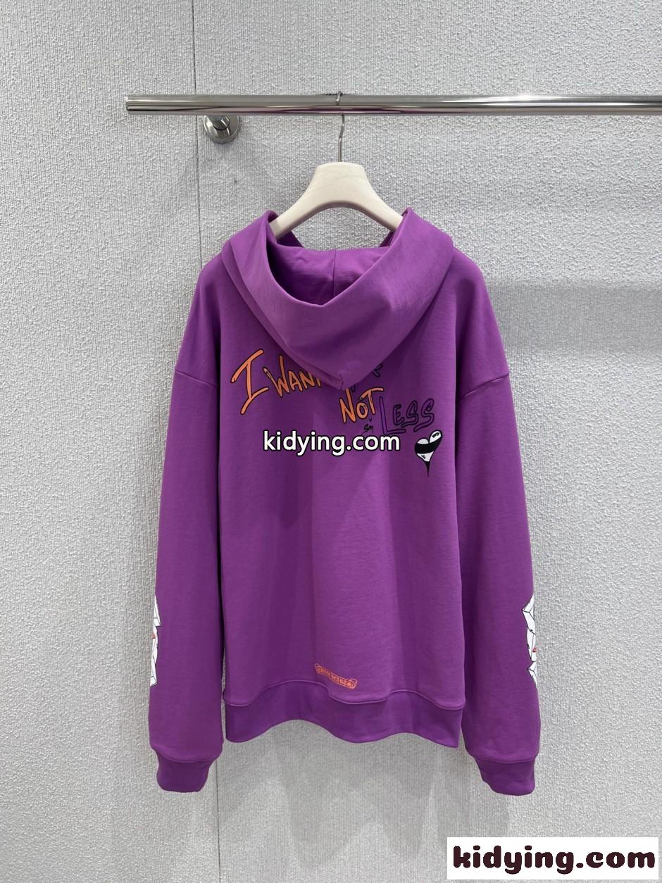Chrome Hearts × Matty Boy コットン フーディー クロムハーツ パーカー 偽物 パープル-2