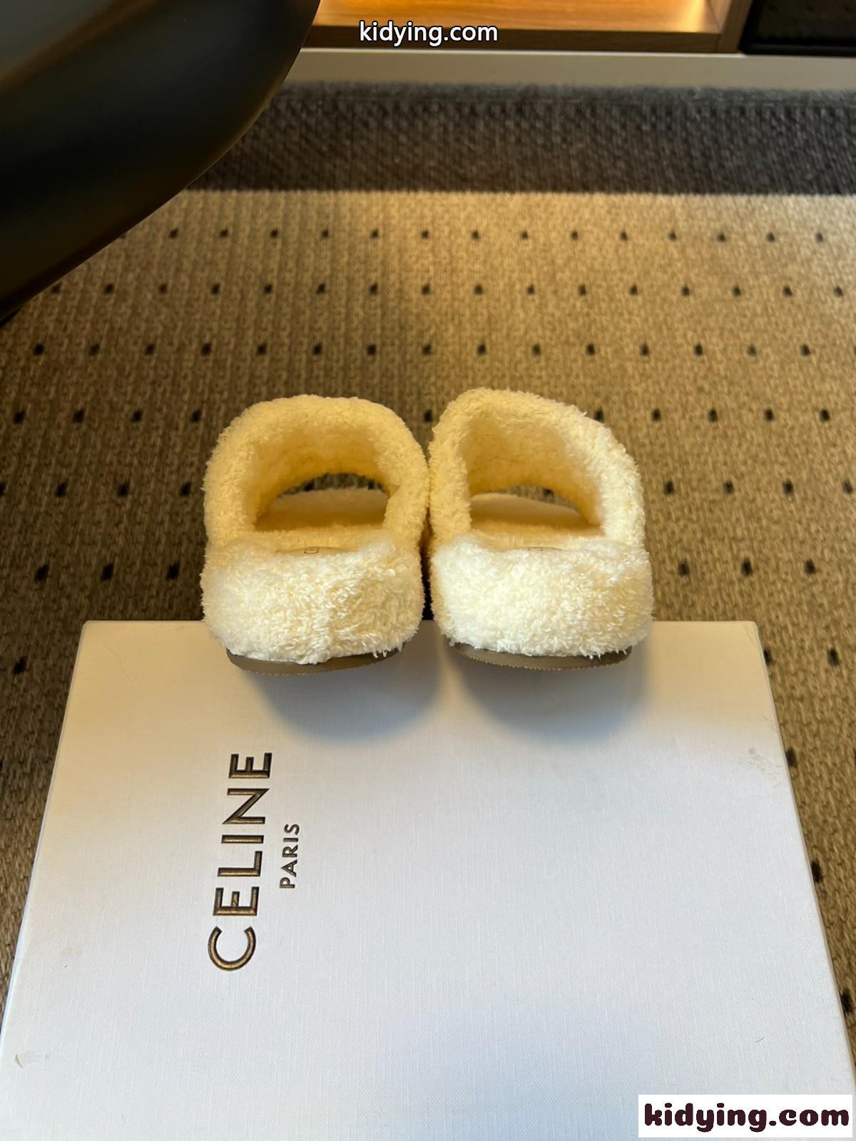 秋冬 もこもこ ファーサンダル セリーヌ サンダル スーパーコピー ホワイト-4