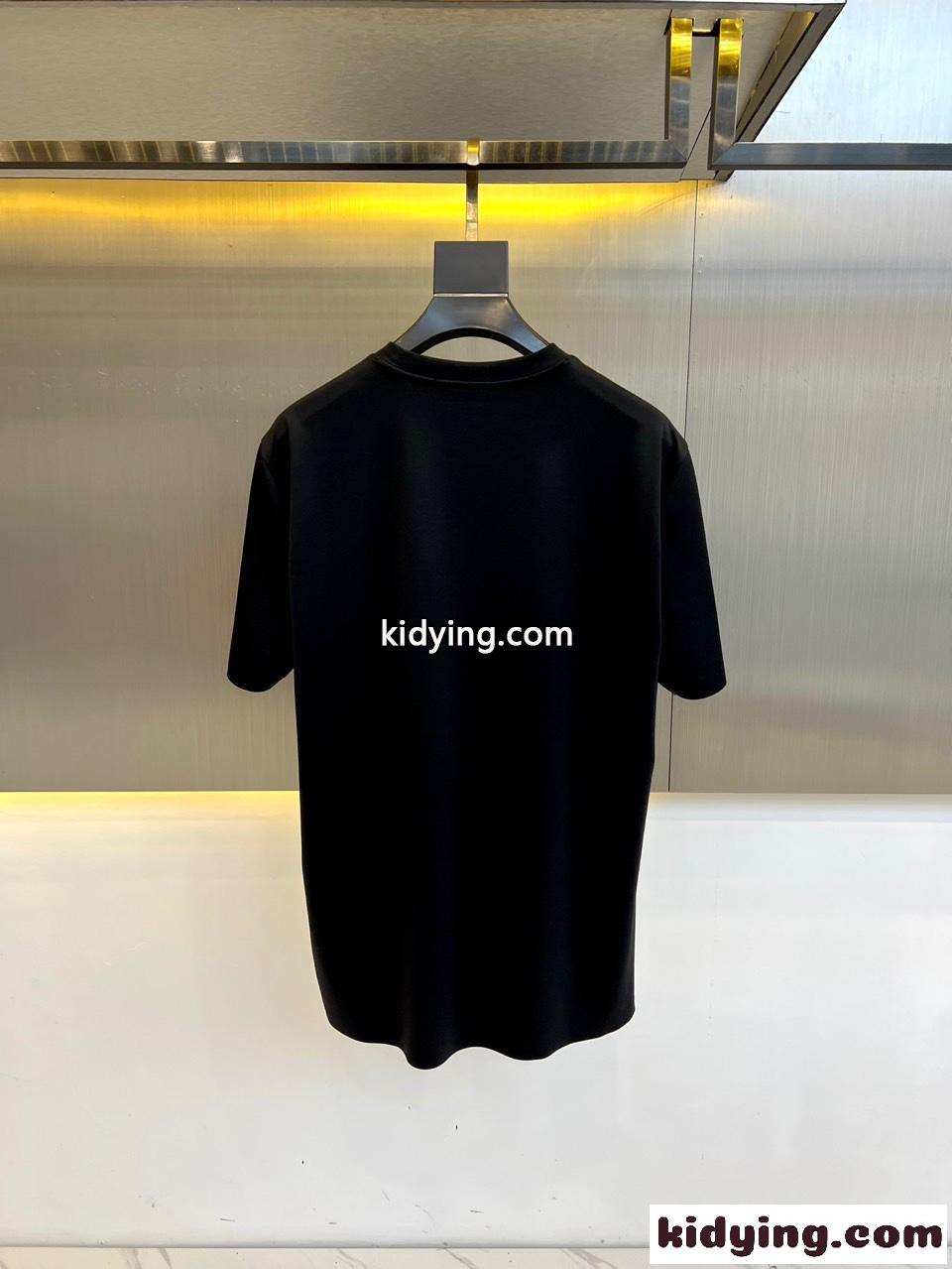 ベーシック ロゴ入り クルーネック 半袖Tシャツ エルメネジルド・ゼニア Tシャツ コピー ブラック-4