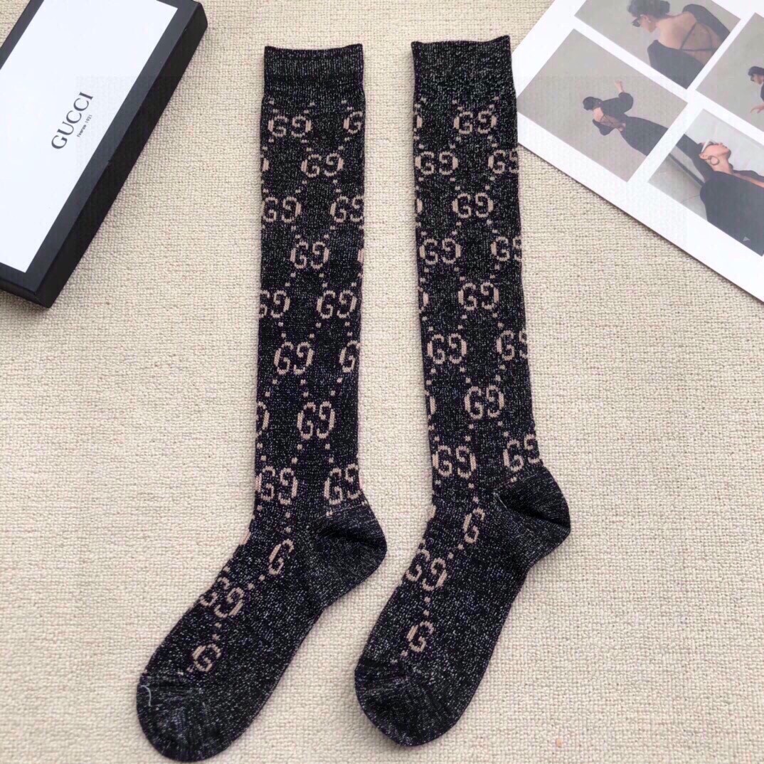 大人気 グッチ ソックス コピー GGジャガード ハイソックス ロングソックス-0