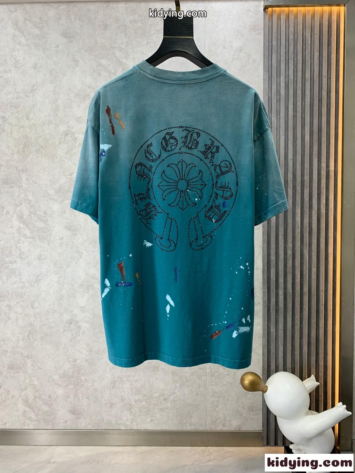 おしゃれ グラデーション カジュアル ゆったり クロムハーツ Tシャツ コピー コットン-2