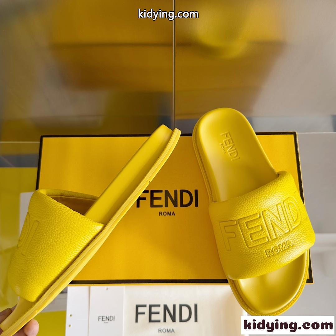 春夏 定番 FENDI ROMA スライド フェンディ サンダル スーパーコピー イエロー-1