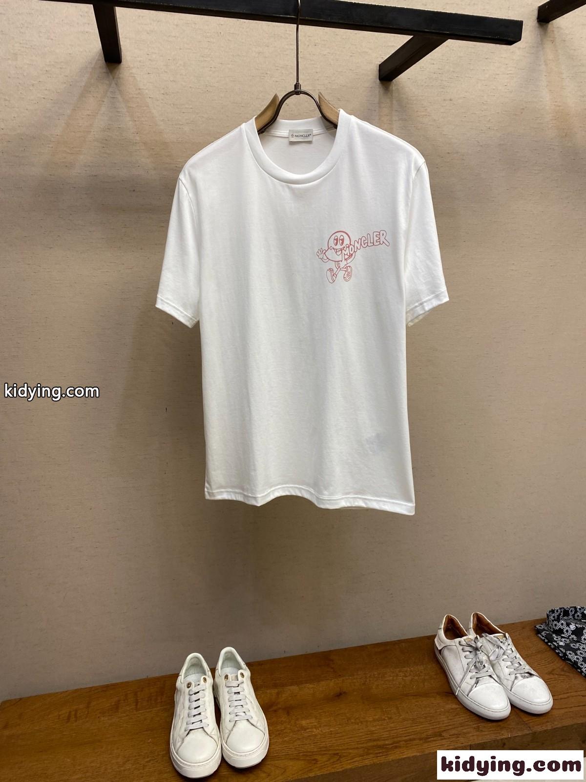定番 カジュアル モンクレール Tシャツ コピー プリント 半袖Tシャツ ホワイト-1