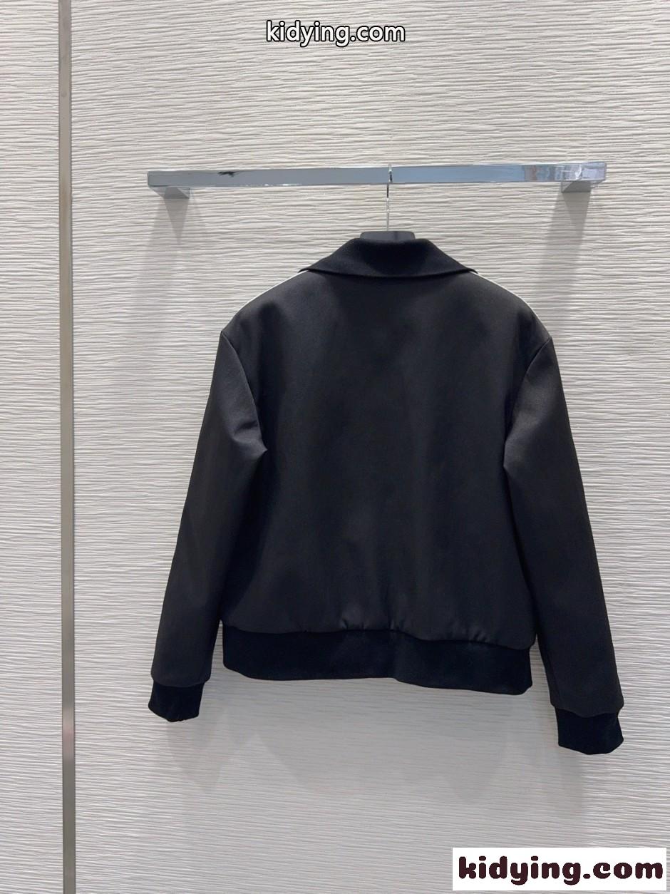 カジュアル ストライプ トラックジャケット プラダ ジャケット 偽物 ブラック-3