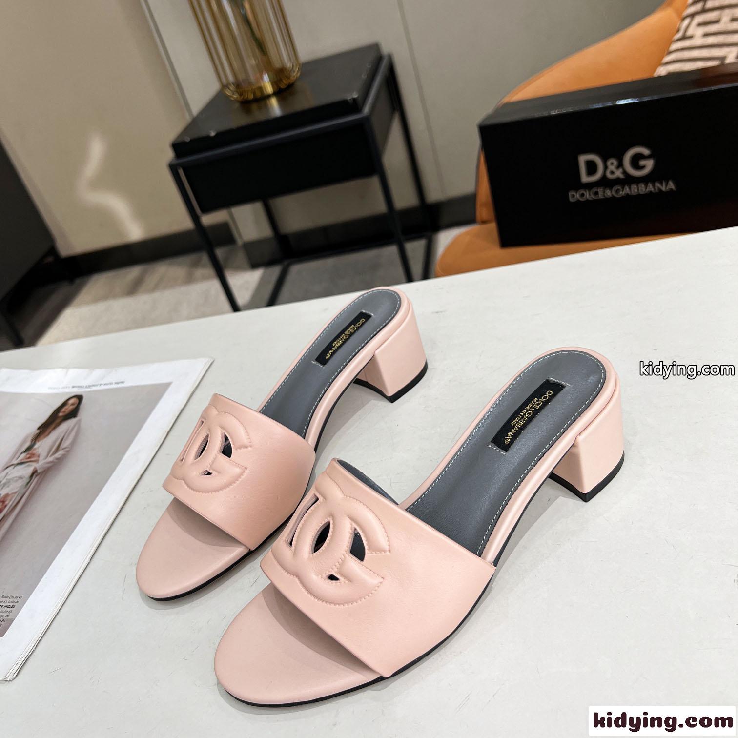 ミュール カーフスキン DG MILLENIALSロゴ ドルチェ&ガッバーナ サンダル コピー ピンク-2