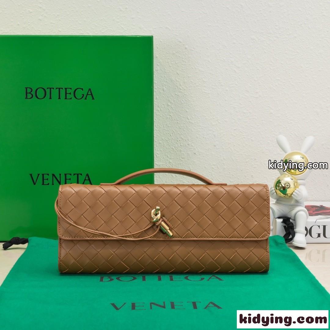 ハンドル付き ロング クラッチバッグ ボッテガ・ヴェネタ バッグ スーパーコピー ブラウン-0