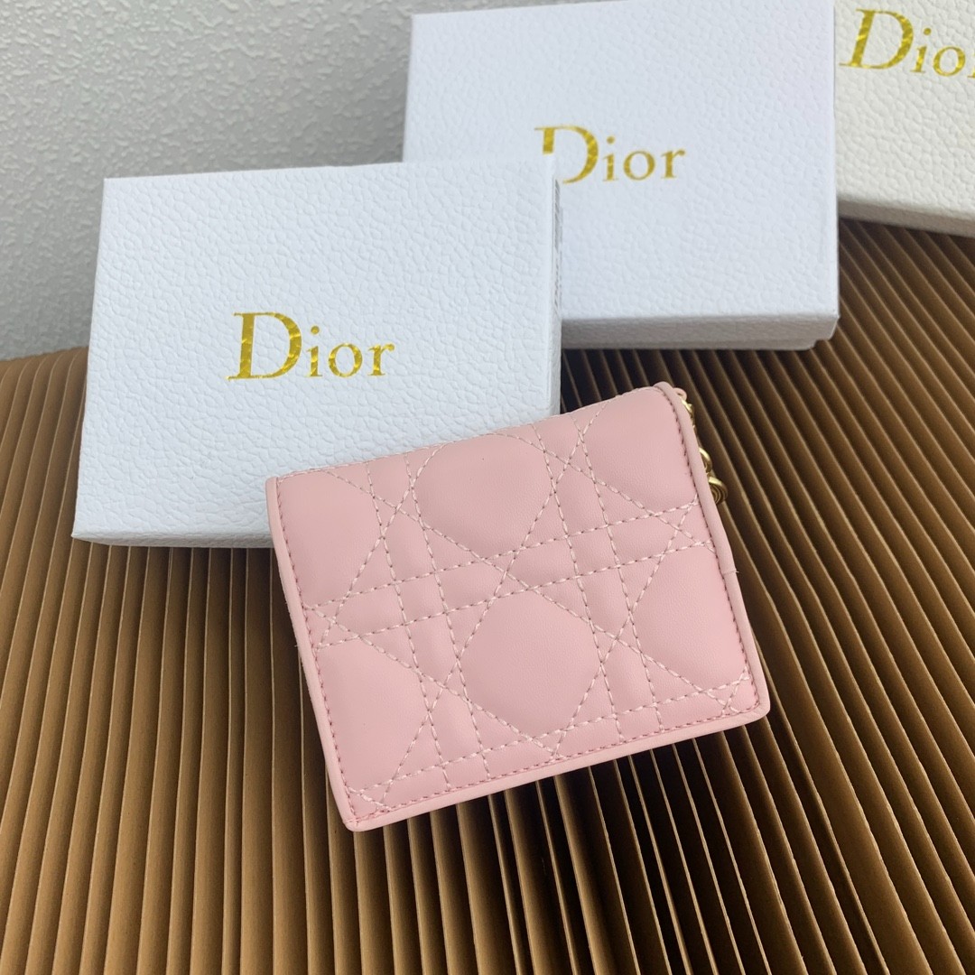 レディ ディオール 2つ折り財布 ウォレット クリスチャン・ディオール 財布 スーパーコピー ピンク-1