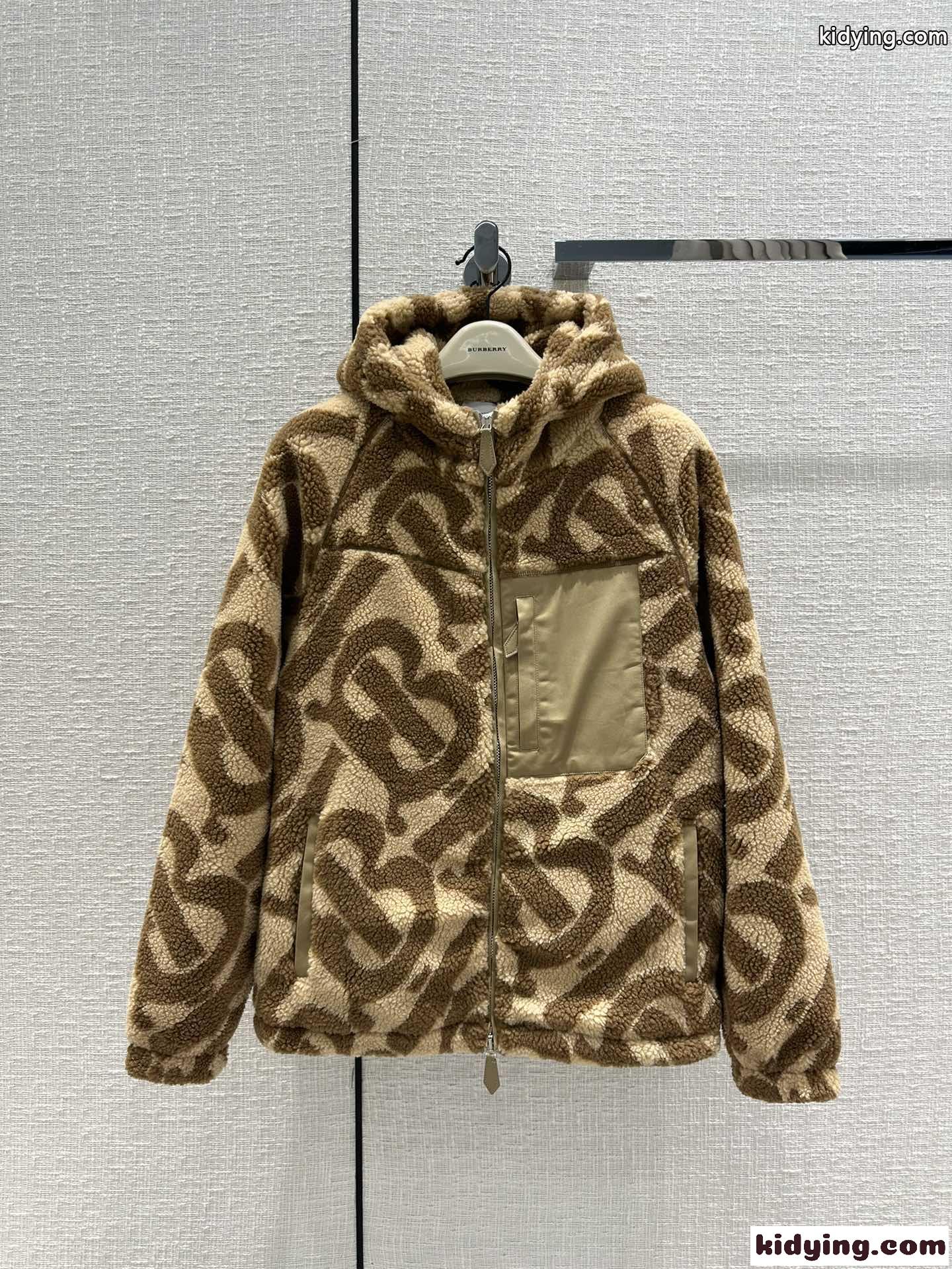 秋冬 もこもこ フード付 TB モノグラム バーバリー ジャケット コピー フリース アウター-0