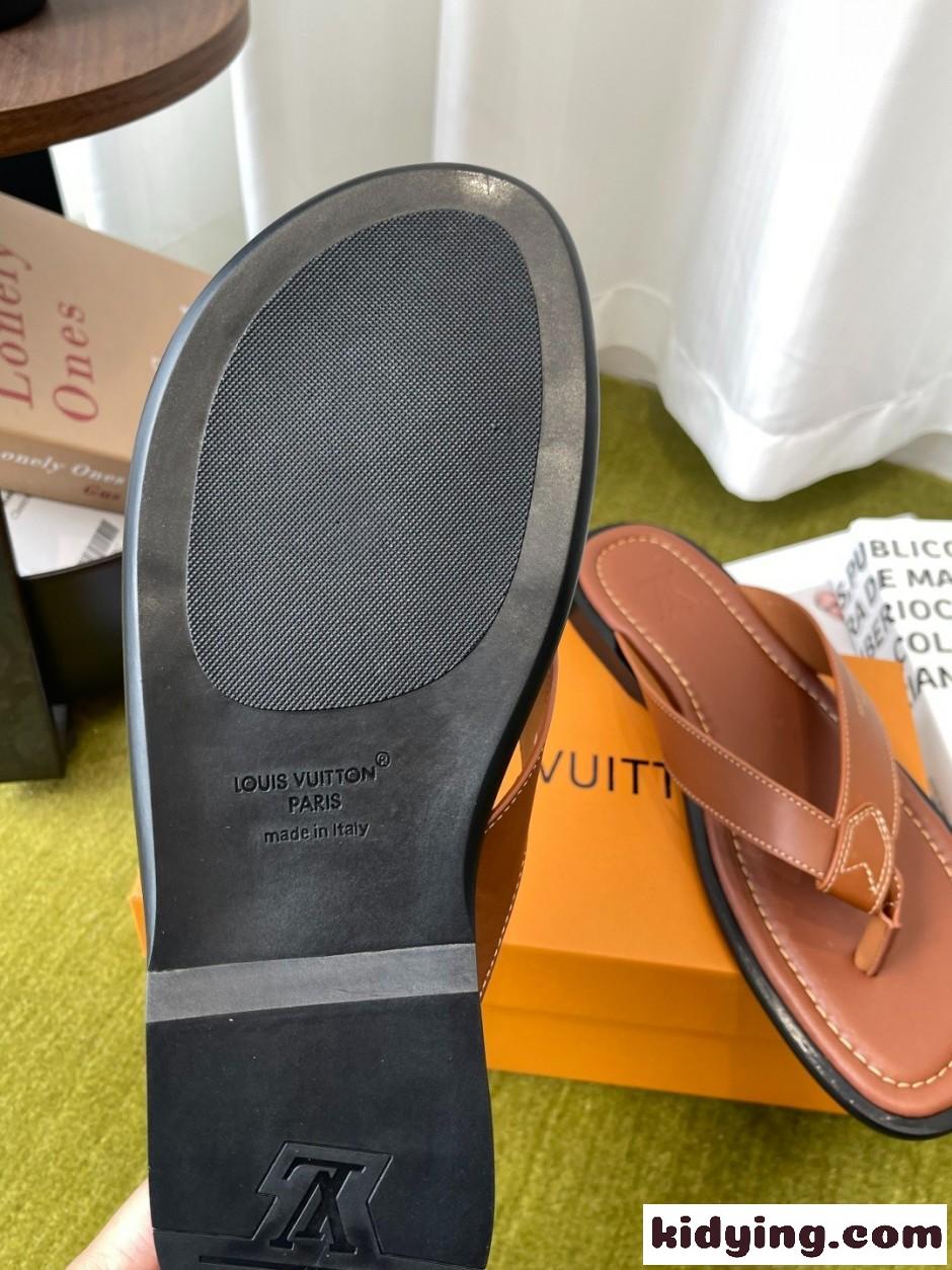 カジュアル LV サンセット トング ルイ・ヴィトン サンダル スーパーコピー ブラウン-3